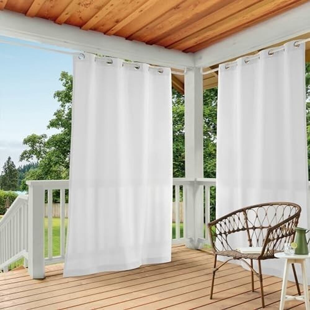 TOWN and COUNTRY BASICS Cabana Solid Heavyweight Indoor Out Curtains White
